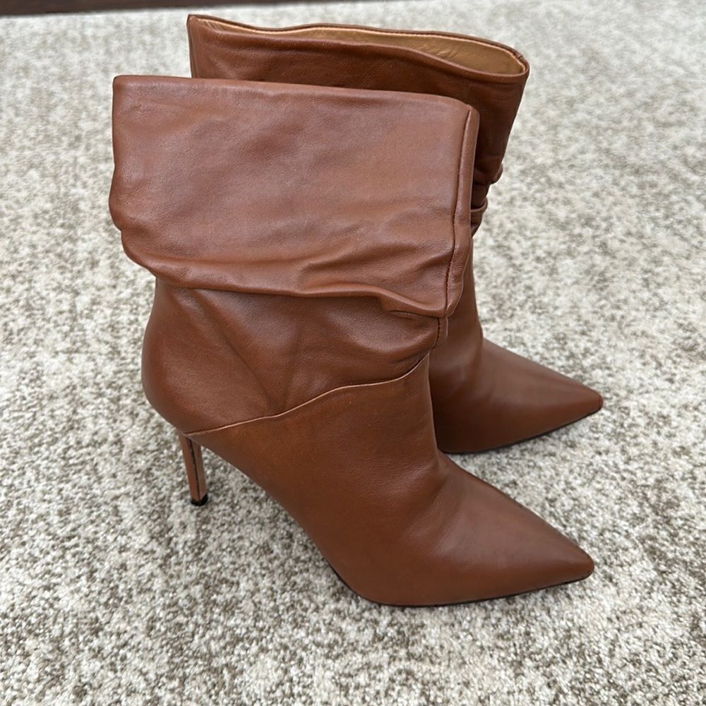 Twinset Brown Leather Heeled Boots 38=8